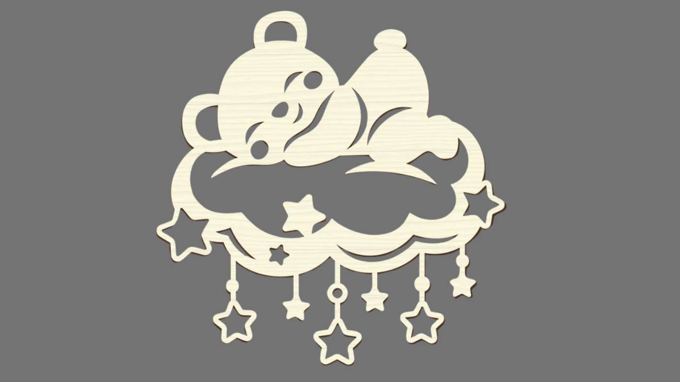 Kinderkamer - Beer op wolk
