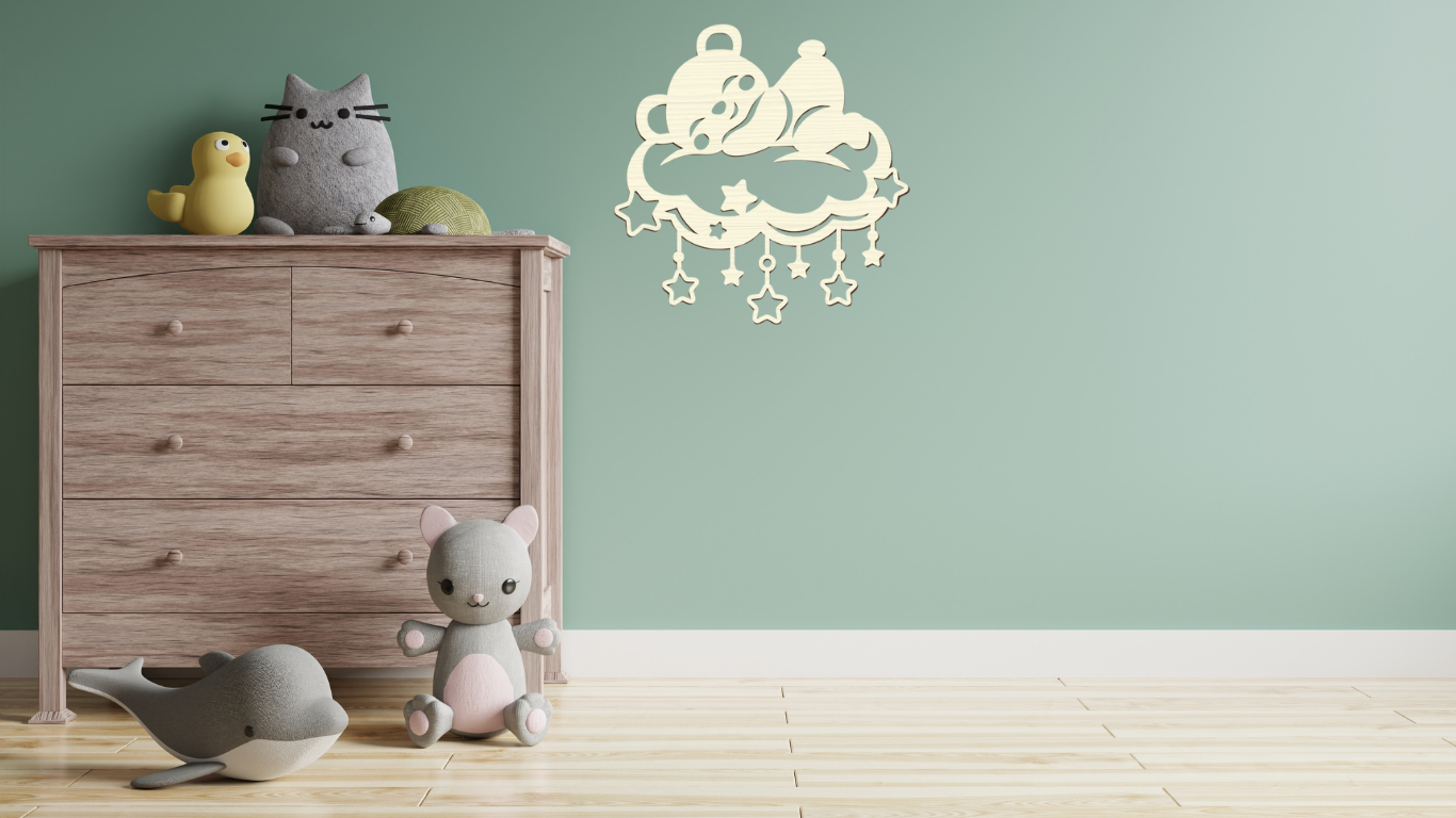 Kinderkamer - Beer op wolk