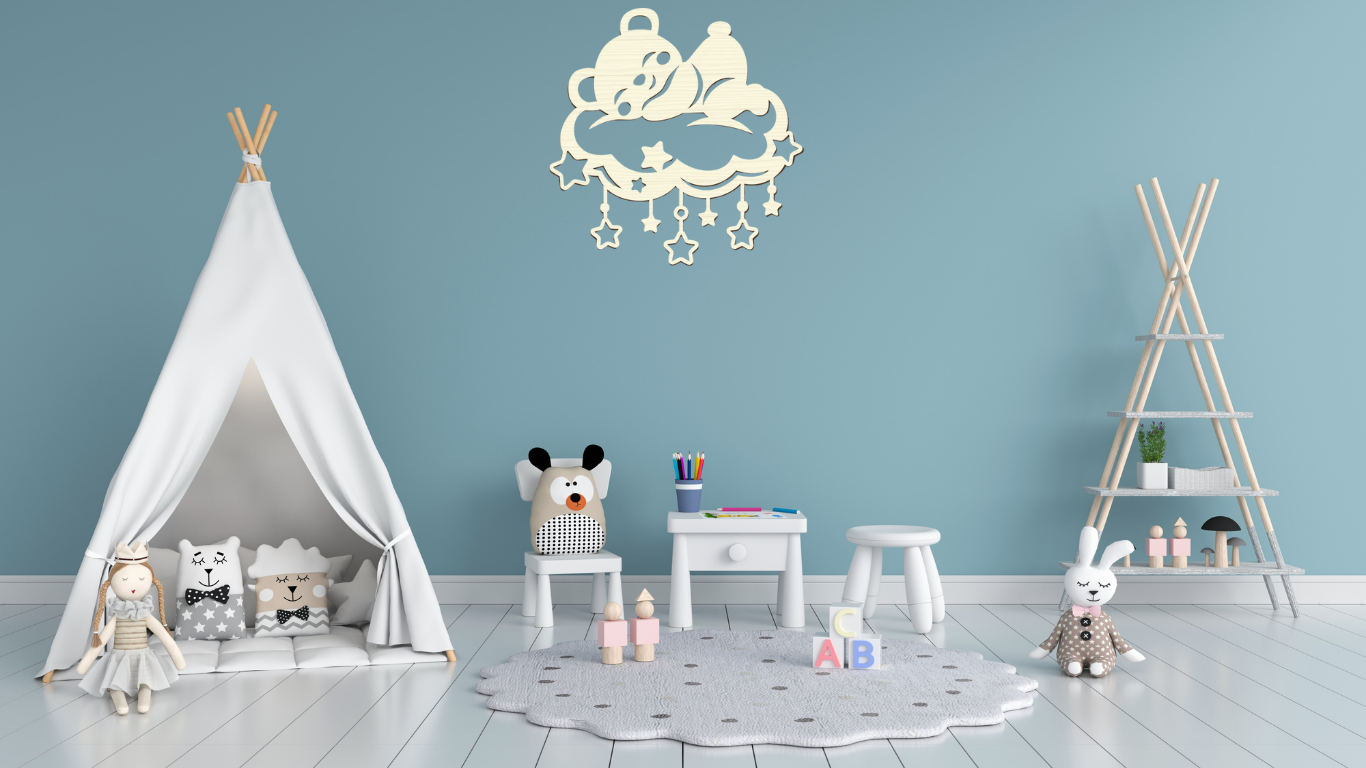 Kinderkamer - Beer op wolk